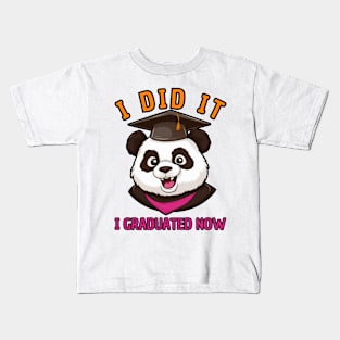 Panda I Graduated Kids T-Shirt